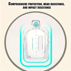 25.36oz, portable square bucket space cup, with scale, large-capacity water bottle belt, suitable for outdoor fitness training