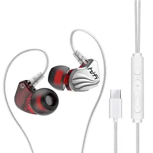 USB-C Wired Music Earphones & Headphones With Heavy Bass For Gaming On Mobile For Sports High-Quality Sound In-Ear Design Audio Electronic