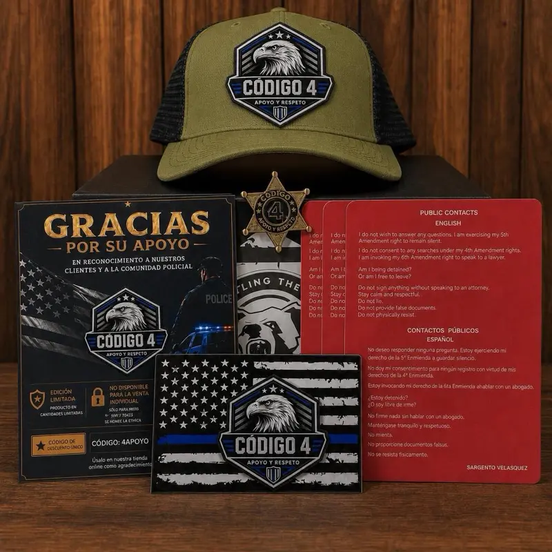 Gorra Código 4 - Edición Premium (Caja + Stickers Incluidos)