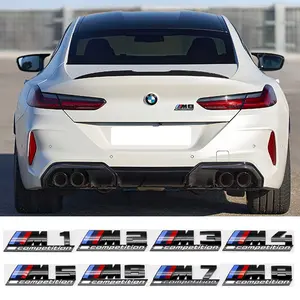 BMW M1-M8 Competition Series 3D Letter Decorative Sticker, Front Grille Rear Trunk Badge Self-Adhesive Emblem, Fits BMW M1 M2 M3 M4 M5 M6 M7 M8