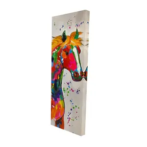 Begin Home Decor 2080-4816-AN32 16 x 48 in. Colorful Abstract Horse Canvas - Contemporary Home Decor Art
