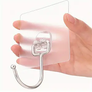 10Pcs Multipurpose Large Self Adhesive Hooks Heavy Duty Hook 37lbs (Max) Hanging Wall Hook Large Waterproof Hook Hanger for Hotel Bathrooms