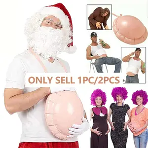 Inflatable Pregnant Belly, PVC Material, Realistic Pregnancy Prop, Party Entertainment Item, Fun Decoration, 1 Piece/2 Pieces