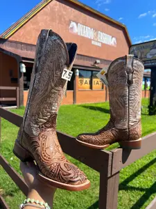 Women boots Hand Tooled Horseshoe Everest Honey Top