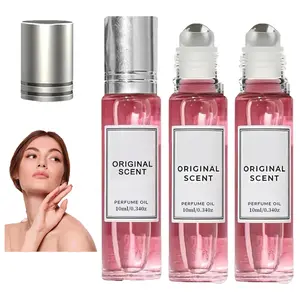 3 Pcs Enhanced Scent Roll-On Perfume Oil for Women, Original Long Lasting Fragrance, Unisex Portable Roll-On Perfume