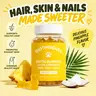 CBB BiotinBears Adults' Edible Beauty Dietary Vitamin Gummies - Biotin for Hair Supplement with Vitamins C, E, B6, B12 for Hair, Skin & Nails Support - Pineapple Flavor, 1-Month Supply, 60 Wellness Gummies