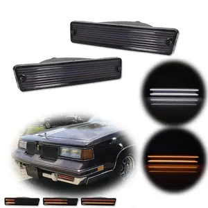 2pcs Smoke Switchback LED DRL Turn Signal lamps Lights For 1981 1982 1983 1984 1985 1986 1987 1988 Oldsmobile Cutlass Supreme,Replace OEM 22511039, 22511038