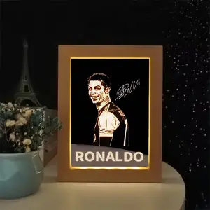 Simple 3D Picture Frame Lamp Soccer Star Number 7