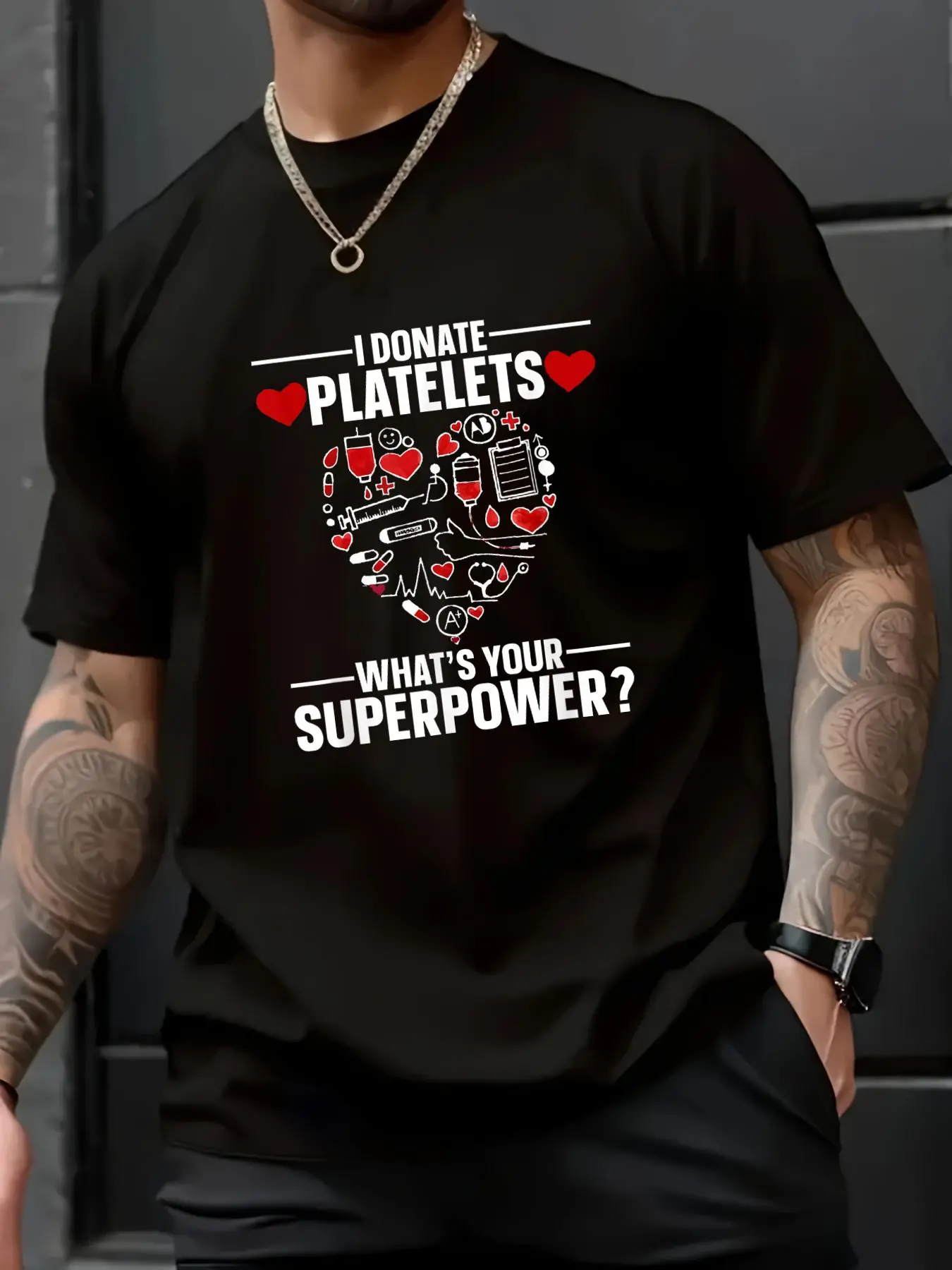 Unisex 100% Cotton I Donate Platelets Blood Donor Blood Donation Awareness T-Shirt – Retro Vibes, Trendy Print, Perfect for Everyday Outfits