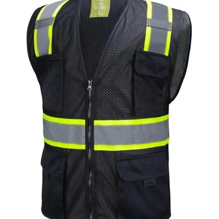 Black Two Tones Safety Vest ,With Multi-Pocket Tool