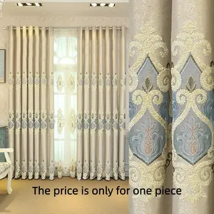 1PC Luxurious European Style Thickened Custom Embroidered Sheer Curtains, Living Room Bedroom Large Window Drapes, Elegant Home Decor, Home Decoration Curtain