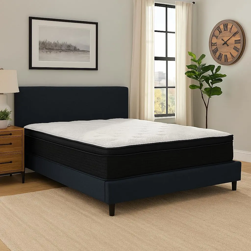 Hybrid 13 Inch Plush Queen Mattress with Pocketed Coils