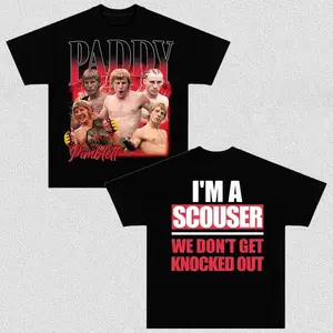 [HOT FAHION SPORT]Paddy Pimblett I’m A Scouser We Don’t Get Knocked Out T-Shirt Paddy The Baddy Shirt Premium Graphic Tee for UFC & Sports Fans Short SleeveMetal Rock T-Shirt