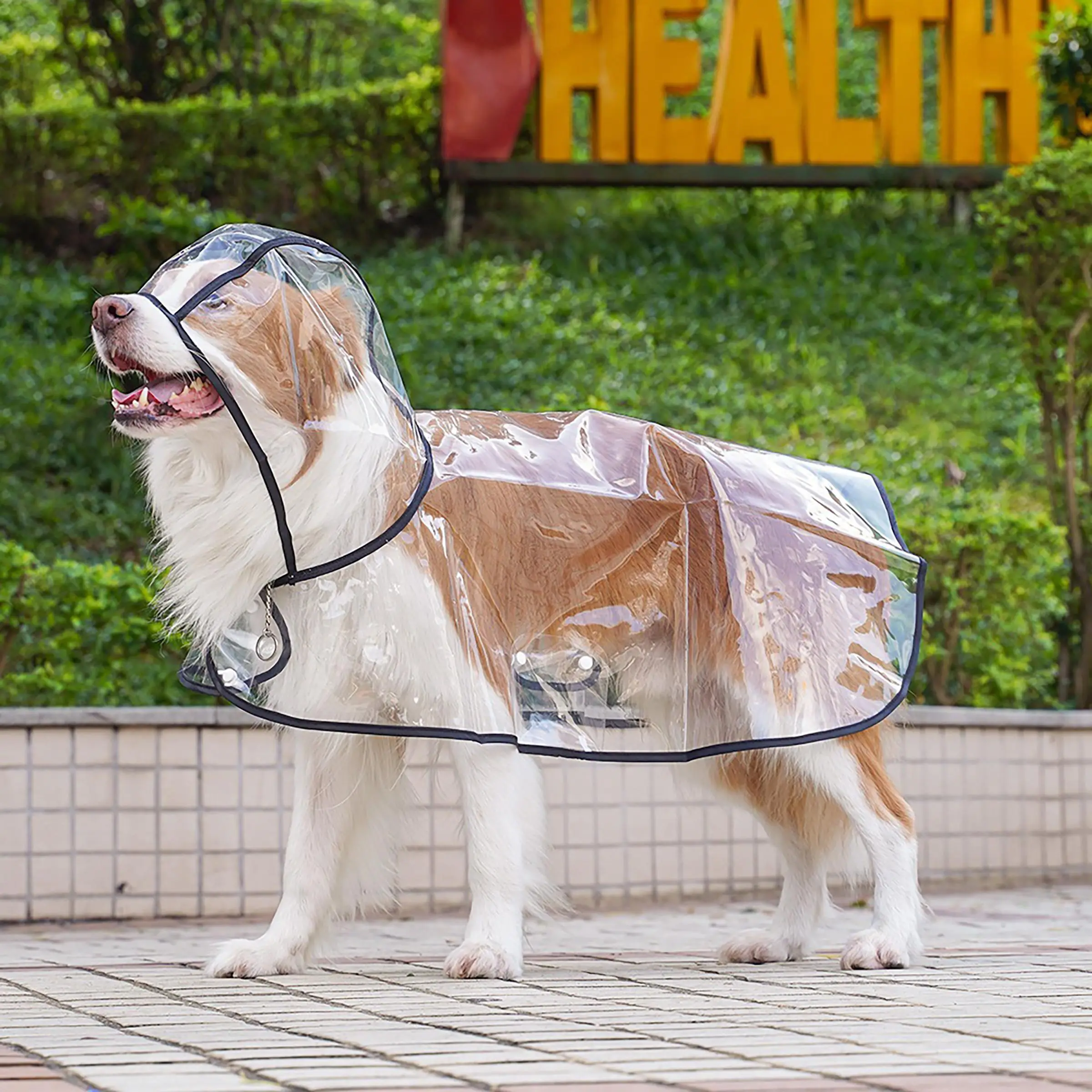 Transparent Pet Raincoat, Thickened Clear Plastic Fashion Poncho, Easy To Clean Foldable Pet Raincoat, Pet Supplies for Small Medium Dogs, Christmas,