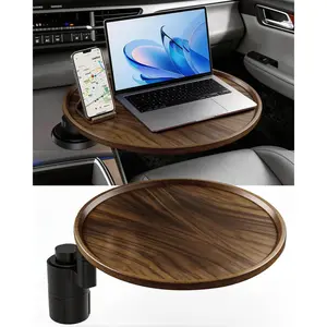360? Rotating   Tray,   Desk for Laptop, Cup Holder Table  Laptop Mount Desk for Women & Men Compatible with  Model Y/3/S  &   Phone Holder Anti-Slip Mat