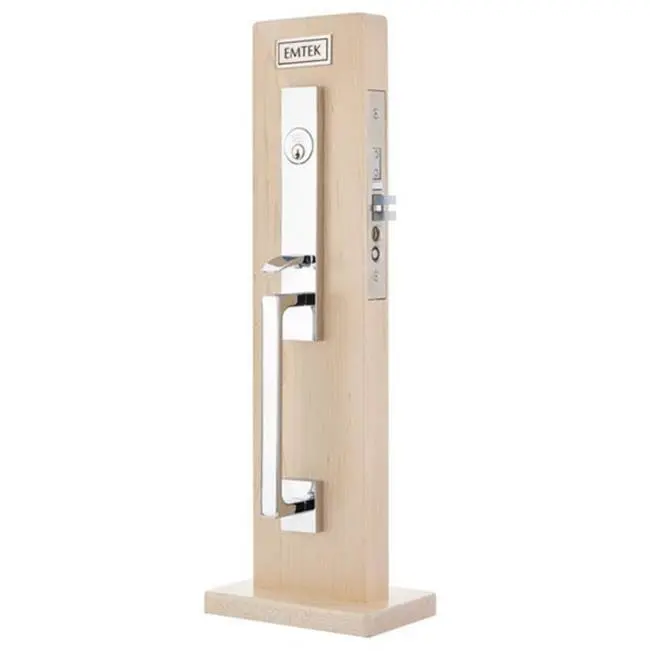 Emtek F20331175ATNRH Entryset , F20 , Brisbane Narrow Mortise , 2-3/4 Backset , Athena Lever , RH