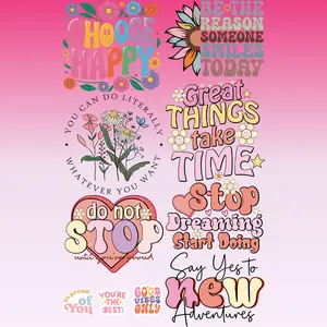 nspirational Retro DTF Gang Sheet | Motivational Quote Ready to Press Transfers