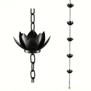 44-In Rust-Resistant Metal Water Diverter with Double Anti-Rust Support, Thick Decorative Rain Chain, Garden Watering Accessory, Home Decor Items