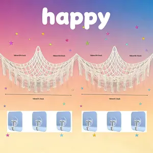 2-Piece 51-Inch Filled Animal Storage Hammock or Corner Net, Large Toy Hammock Net for Room Decoration, Cute Plush Animal Organizer