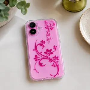 Y2K Brown La Fleur Floral Phone Case Cute Clear Cases for iPhone17 16 15 14 13 12 11 Pro ProMax Plus  Air series Trendy Tech Accessory Gifts for Her Unique Floral Designs