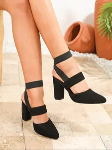 Women's Elegant Solid Color Pointed Toe Heeled Sandals, Fashionable High Heel Sandals for Party, Daily Clothing Decor for Women, Walking Shoes