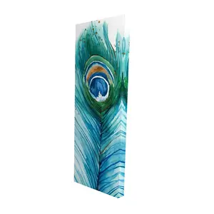 Begin Home Decor 2080-4816-AN357 16 x 48 in. Blue Romantic Long Peacock Feather Canvas - Animal Home Decor
