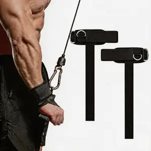 2 in 1 Lifting Straps with Reinforced D Ring Non Slip Silicone Beads Thick Padded Wrist Support for Deadlift Cable | Gym Accessories resistance bands