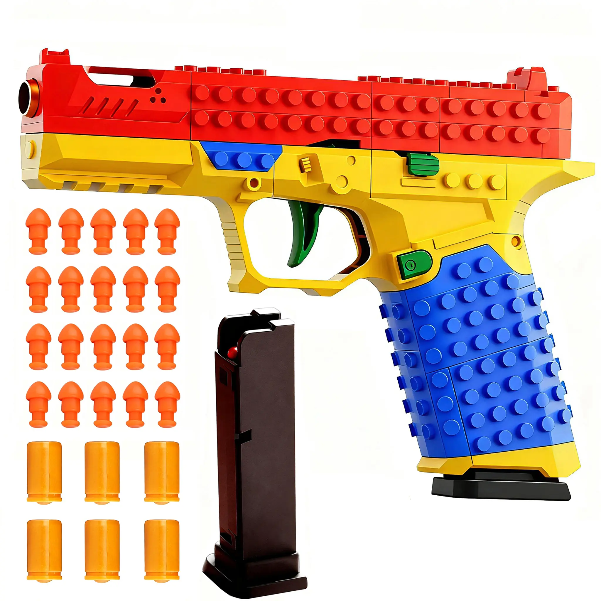 Tactical DIY Building Block Toy Gun Set - Multiplayer Strategy Collaborative Toy Shooting Game for Outdoor Team Activities & Festival Gift Essential