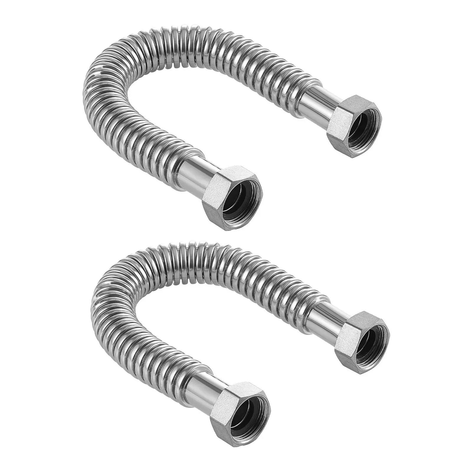 Water Heater Flex Connector Kit, 18-Inch Length, Installation Kit With 1-Inch FIP Inlet And 1-Inch FIP Outlet, Universal Fit For Bathroom, Kitchen, Laundry Room And Boiler Room, Easy Assembly And Leak-Free Performance