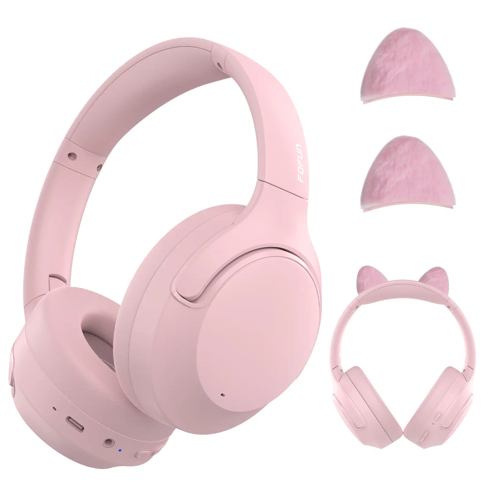 T-fun NC50 Hybrid ANC Wireless Headphones, Built-in Mic, Low Latency,Be aware of safety mode,Custom EQ, Over-Ear, Android/iPhone