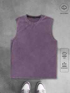 Men's Washed Sleeveless Tank Top, 100% Cotton Comfort for All-Day Wear, Tagless Design for Enhanced Comfort and Style