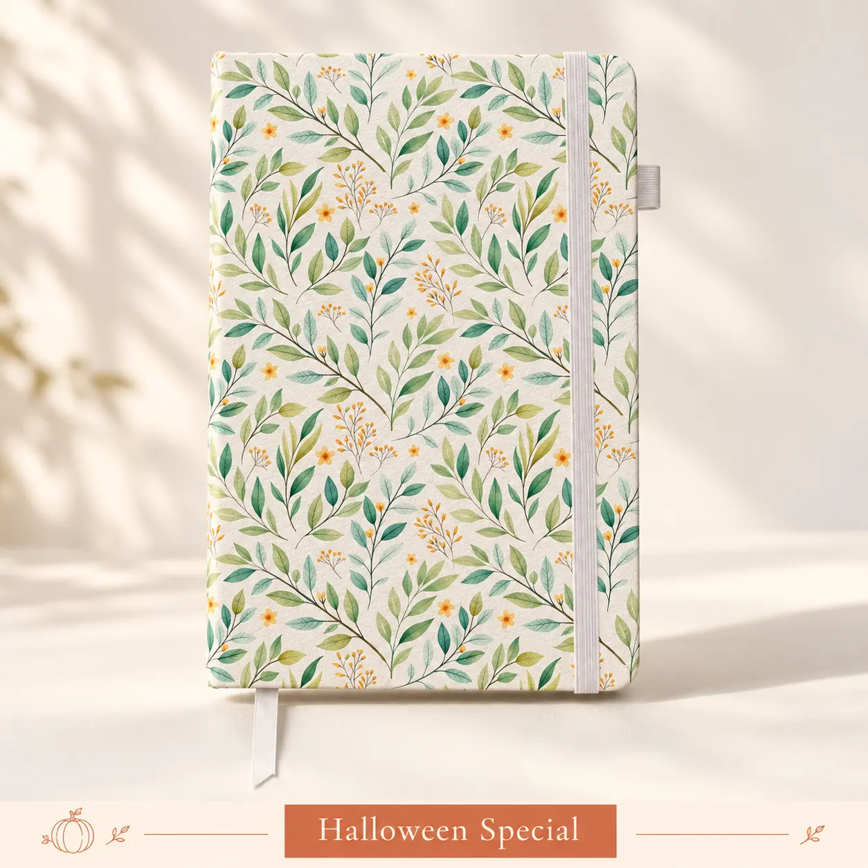 CAGIE Floral Vegan Leather A5 Hardcover Journal - 320 Pages 100GSM College Ruled, 100gsm paper feels sturdy and premium, built-in inner pocket, elastic band, pen holder, durable and elegant, effortless writing, gift for Women Teachers,techvibes