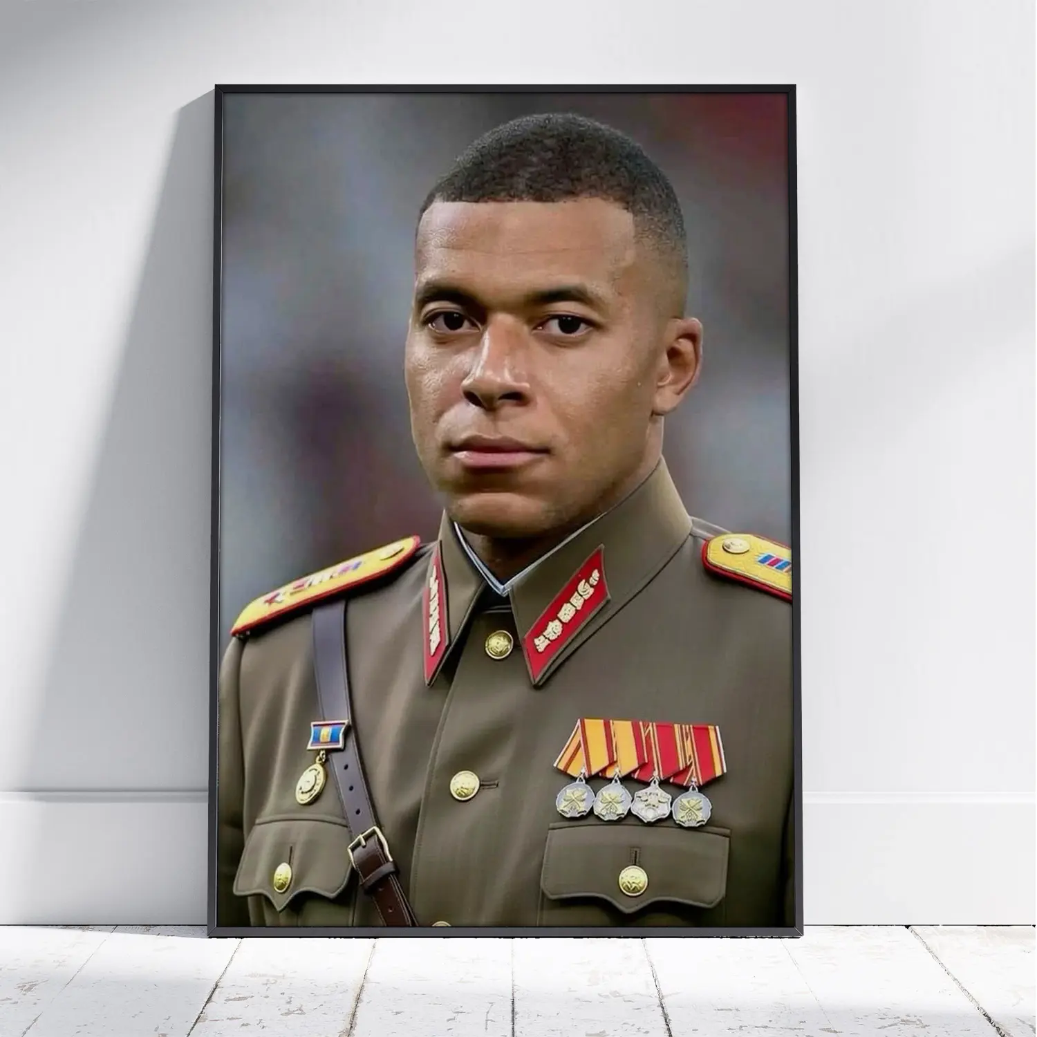 Funny Dictator Mbappe Poster (No Frame), France Soccer Meme Wall Art, Vintage Football Fan Print