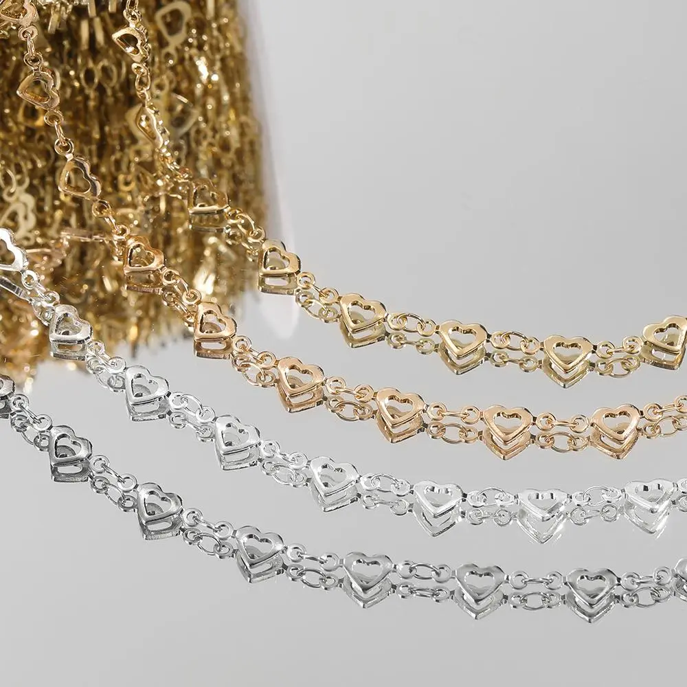 1m Copper Chains Hollow Love Chain Heart-shaped Chain for DIY Waist Chain Bracelet Necklace Jewelry Making Accessories