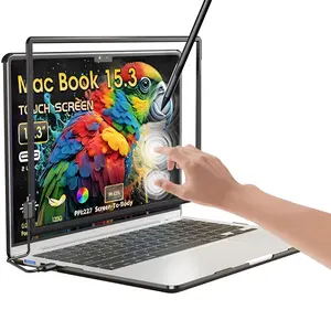 Magnetic Touchscreen Frame for MacBook Air 15 Inch, High-Precision Infrared Touchpad Support Multi-Gesture, Driver-Free Plug & Play Touch Screen Trackpad, Includes Protective Hard case, Passive Stylus