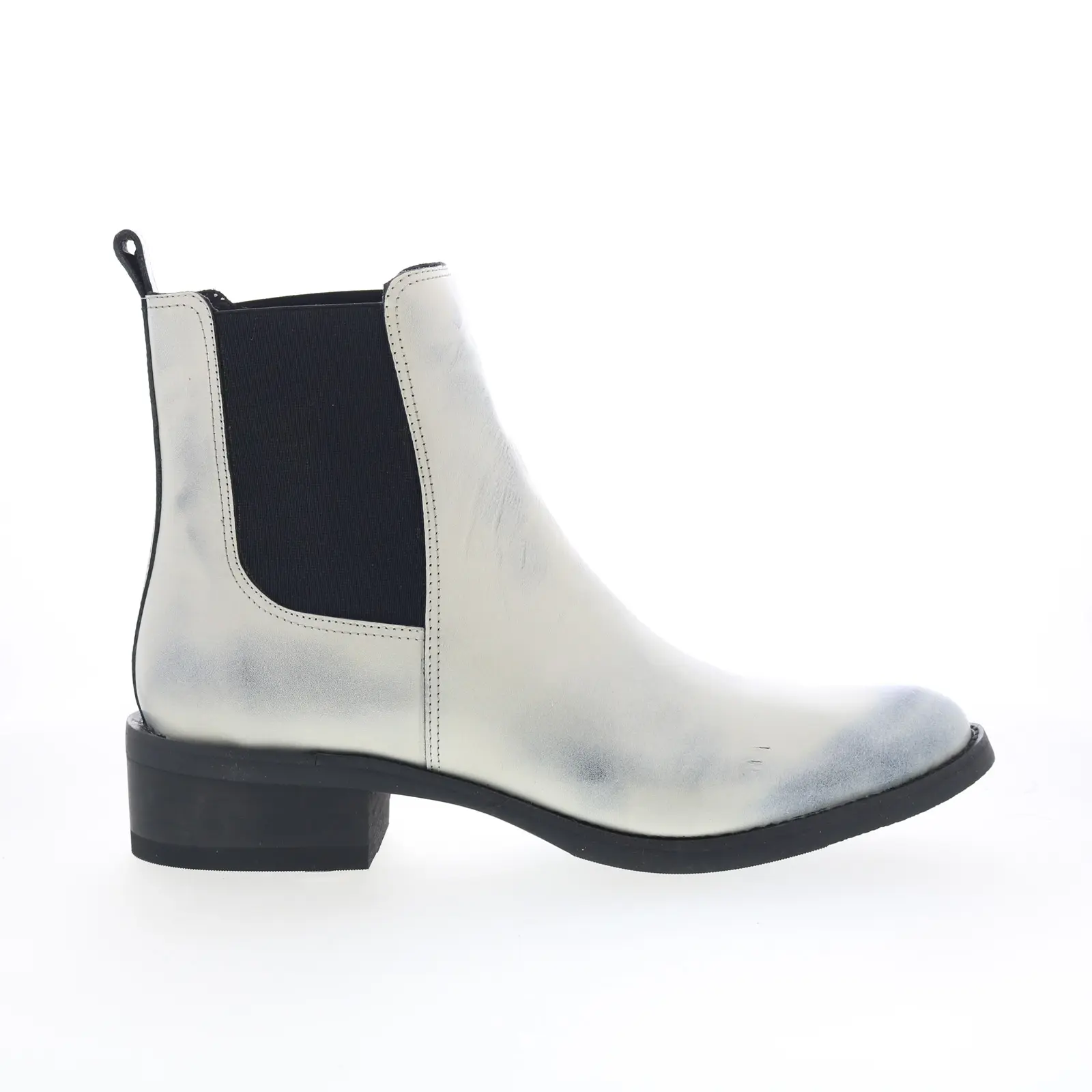 Dingo Camino DI-2216 Mens White Leather Slip On Chelsea Boots
