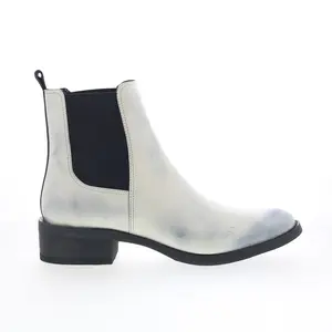 Dingo Camino DI-2216 Mens White Leather Slip On Chelsea Boots