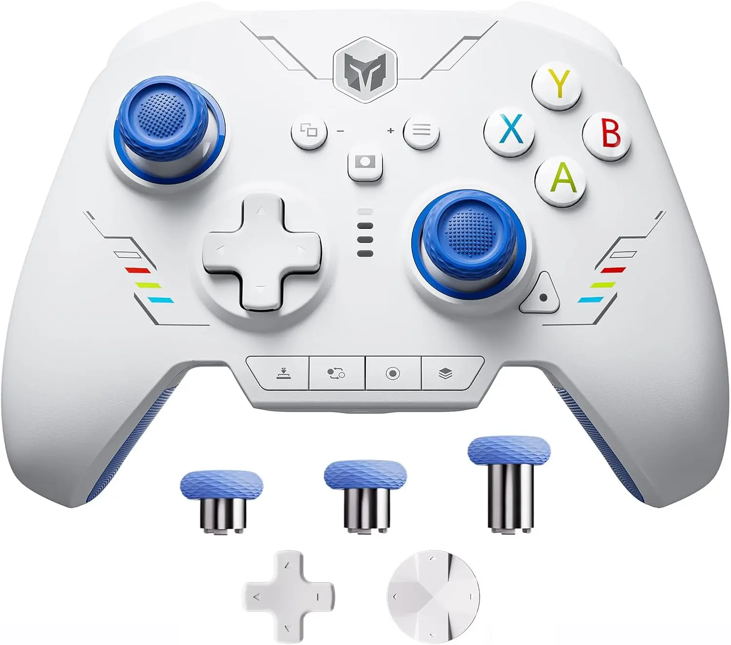 BIGBIG WON Rainbow 2 SE Bluetooth Wireless Game Controller - Custom, Wired Compatible, Motion Control Aim, Hall Effect Triggers, Turbo for Switch, PC, Android, iOS (Blue) [Gaming Accessories]
