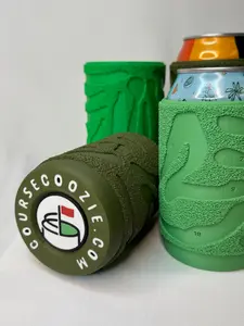 Augusta Golf Course Coozie with Magnetic Ball Marker - 3D Printed Drinkware for 66mm & 57mm Aluminum Cans - Tough but Squishy Grip