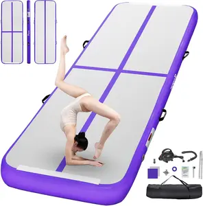 FBsport Gymnastics Air Mat  10FT/13FT/16FT Tumble Track Tumbling Mat 4‘’ Inflatable Floor Mats with Air Pump Roller for Home Use/Tumble/Gym/Training/Cheerleading/Parkour/Beach summervibes
