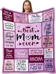 Mom Gifts Blanket - Mom Gifts - Birthday Gifts for Mom, Best Mom Ever Gifts, Gifts for Mom from Daughter Son, Mom Gift for Mothers Day Christmas, Mom Blanket