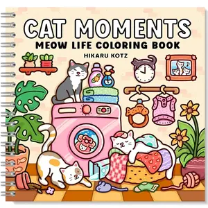 Cat Moments Meow Life Coloring Book for Adults and Teens