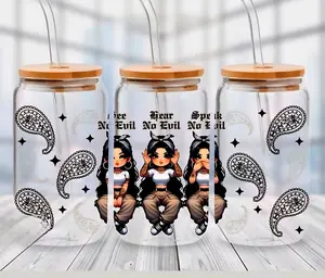 See no Evil, Speak no Evil, Hear no Evil - UVDTF Wrap for cups/hard surfaces sticker