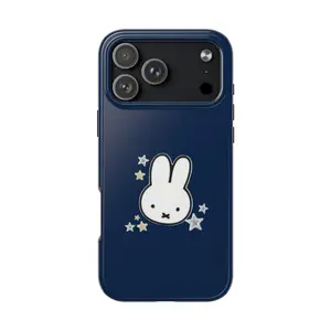 Miffy with Stars Navy Phone Case | Cute Cartoon Character Starry Design Suitable for iPhone 17-11 Pro Max/Plus and  Samsung Galaxy S23-25