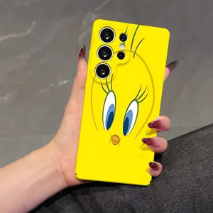 Cute Anime Tweetys Bird Phone Case for Samsung Galaxy S25 S24 S23 S22 S21 Fe Ultra Plus 4g 5g, Lens Protection Protective Shockproof Hard PC Back Cover