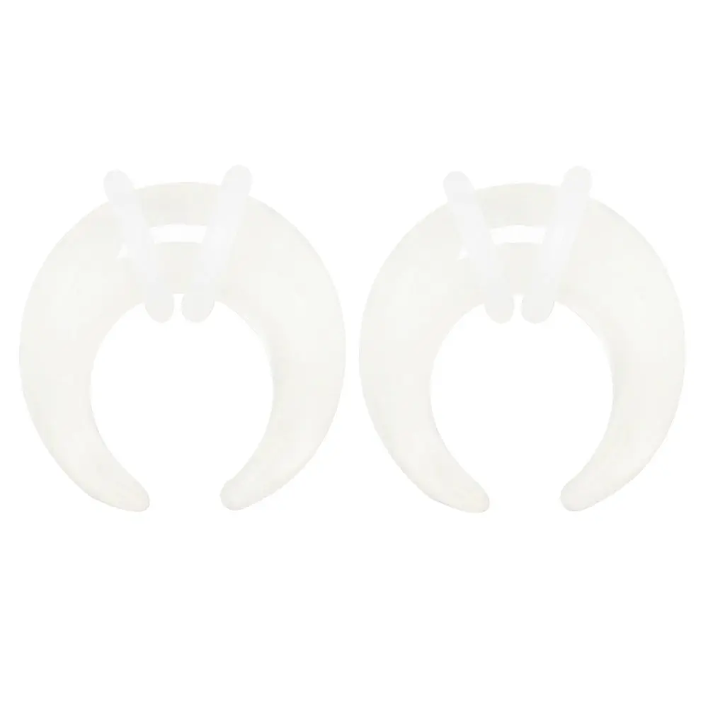 White Glass Pincher Taper Plugs - Pair