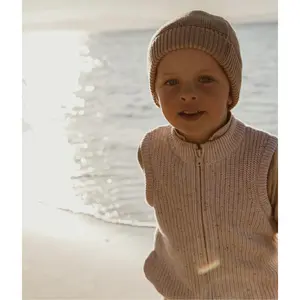 Knit Sherpa Vest - Caramel