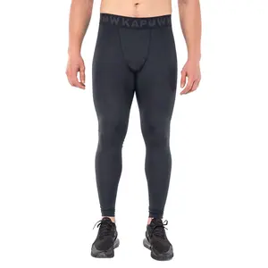 Kapow Vulcan Thermal Leggings Men’s Black Fleece-Lined Compression Base Layer with Moisture-Wicking Performance