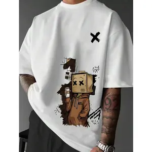 Men's Casual Halloween Cartoon Pattern Round Neck Short Sleeve T-Shirt Summer Regular Fit 100% Cotton Street Style gorlock destroyer