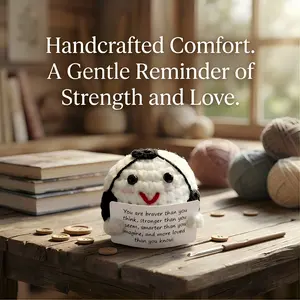 Warm-hearted Message Handmade Keychain | Cute Yarn Doll Pendant | Adorable Backpack Charm | High-value Heart-warming Small Gift | Key Ring Bag Accessory | Portable Healing Trinket | Three-dimensional Cute Football Shape | Soccer-shaped Doll